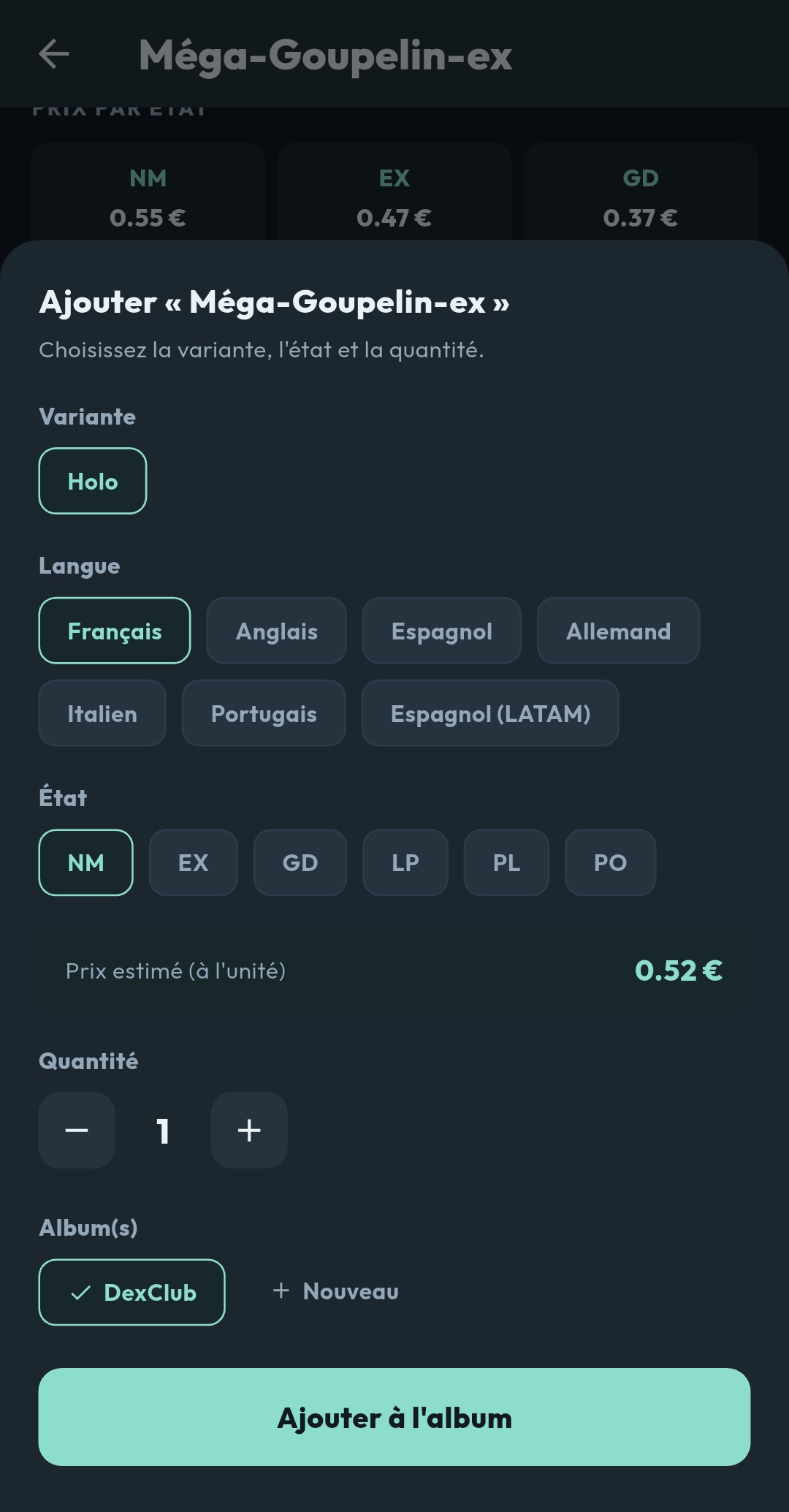 La carte dans toutes ses langues