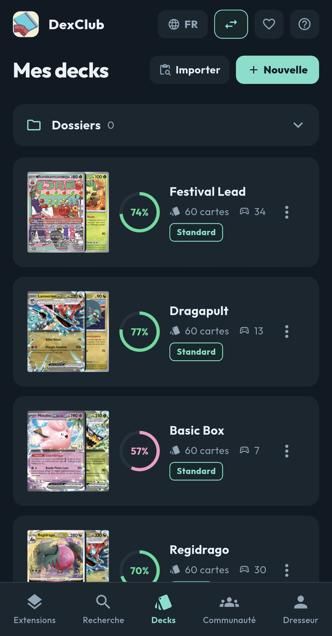 Vos decks, prêts à jouer