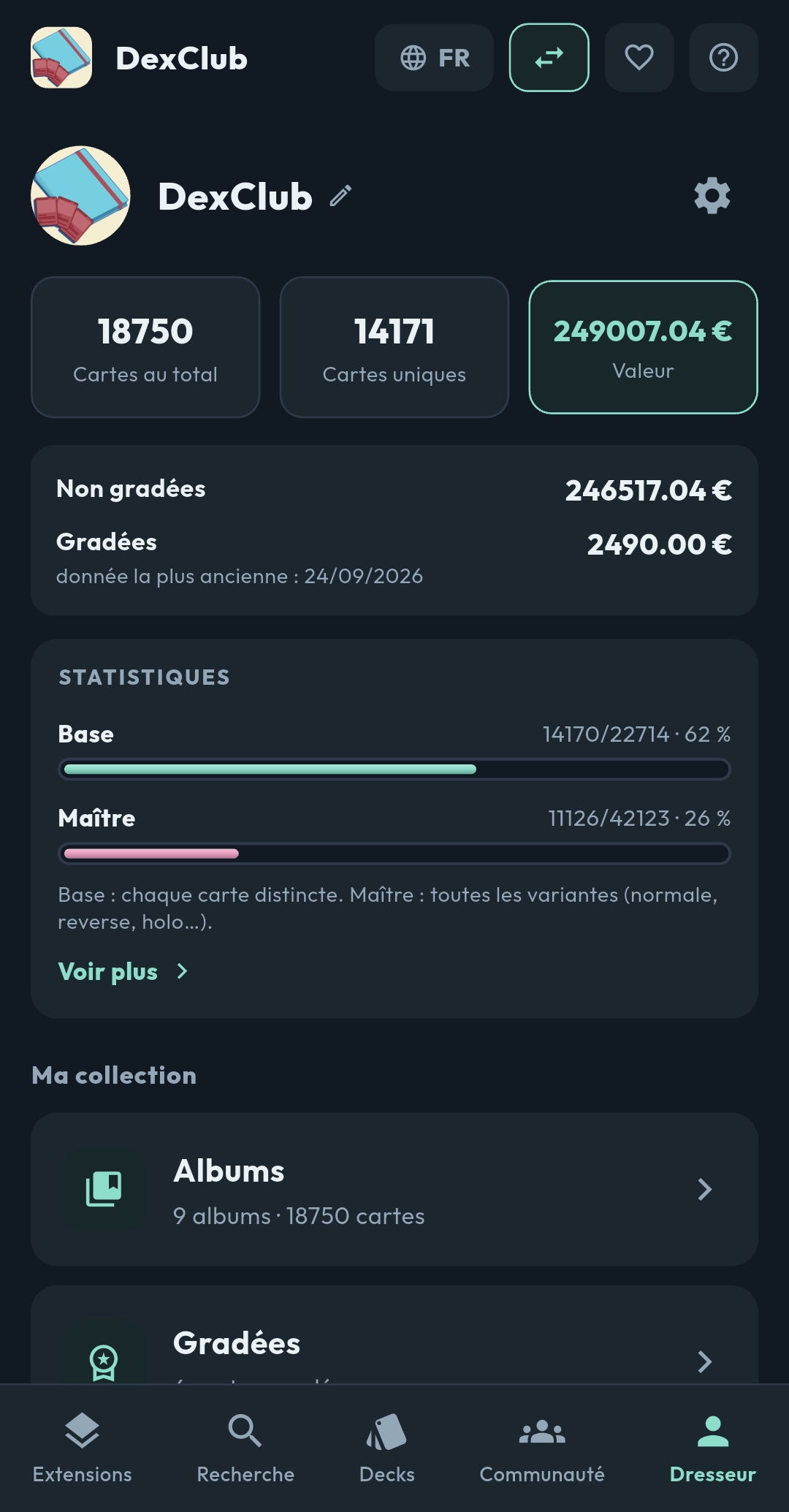Ce que valent vos cartes