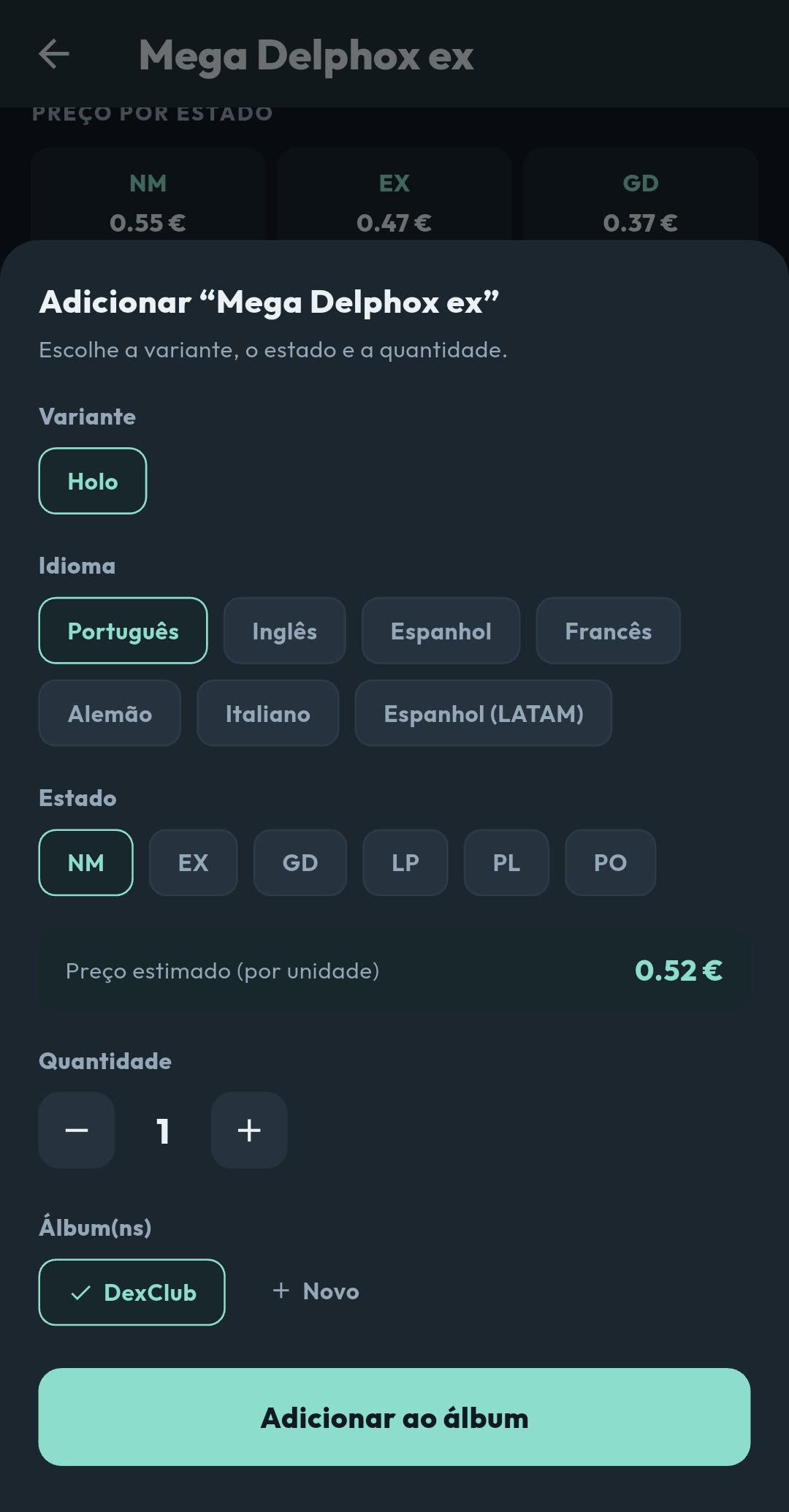 A carta em todos os seus idiomas