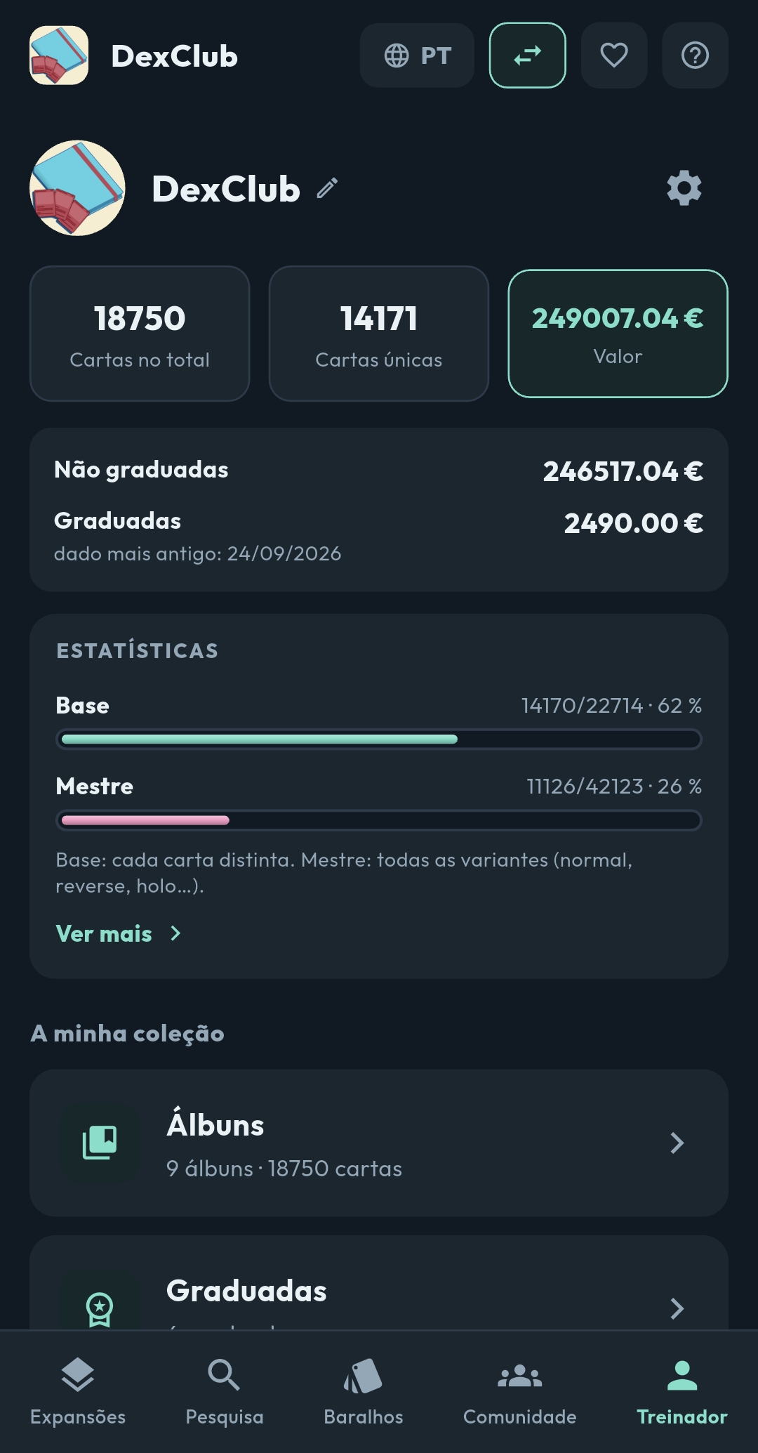 Quanto valem as tuas cartas
